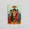 Ganesha And His Two Wives By Raja Ravi Varma Famous Canvas Painting(Ganesha And His Two Wives Riddhi And Siddhi By Raja Ravi Varma Famous Canvas Painting) -Artociti Sale Store ganesha and his two wives by raja ravi varma famous canvas painting 12x18 inches verma 386