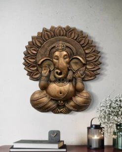 Ganesha With Chakra 3D Relief Mural Wall Art(Ganesha With Chakra 3d Relief Mural Wall Art Divine Harmon Elevate Your Space With Sacred Serenity) -Artociti Sale Store ganesha with chakra 3d relief mural wall art 731