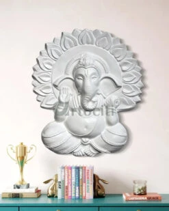 Ganesha With Chakra 3D Relief Mural Wall Art(Ganesha With Chakra 3d Relief Mural Wall Art Divine Harmon Elevate Your Space With Sacred Serenity) -Artociti Sale Store ganesha with chakra 3d relief mural wall art 836