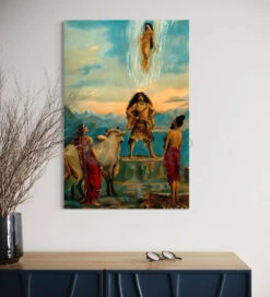 Gangawataran Descent Of Ganga By Raja Ravi Varma Famous Canvas Painting(Gangawataran Ganga Avataran Descent Of Ganga By Raja Ravi Varma Famous Canvas Painting) 14 Gangawataran Descent Of Ganga By Raja Ravi Varma Famous Canvas Painting(Gangawataran Ganga Avataran Descent Of Ganga By Raja Ravi Varma Famous Canvas Painting) -Artociti Sale Store gangawataran descent of ganga by raja ravi varma famous canvas painting 24x16 inches verma 654