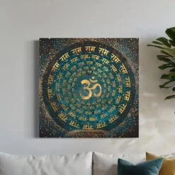 Gayatri Mantra , Ram Ji Mantra , Shiva Panchaksharna Mantra , Stotram Mantra And Ganesha Maha Mantra Canvas Giclee Print(Gayatri Mantra Ram Ji Mantra Shiva Panchaksharna Mantra Stotram Mantra And Ganesha Maha Mantra Canvas Giclee Print) -Artociti Sale Store gayatri mantra ram ji shiva panchaksharna stotram and ganesha maha canvas giclee print 22x22 inch 966