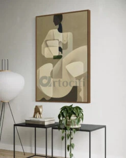 Geometric Female Silhouette Modern Abstract Canvas Painting(Geometric Female Silhouette Modern Abstract Canvas Painting)