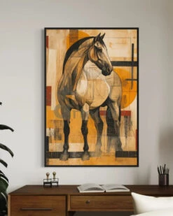 Geometric Horse Modern Abstract Canvas Painting(Geometric Horse Modern Abstract Canvas Painting) 12 Geometric Horse Modern Abstract Canvas Painting(Geometric Horse Modern Abstract Canvas Painting) -Artociti Sale Store geometric horse modern abstract canvas painting 24x16 inches 360