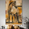 Geometric Horse Modern Abstract Canvas Painting(Geometric Horse Modern Abstract Canvas Painting) 1 Geometric Horse Modern Abstract Canvas Painting(Geometric Horse Modern Abstract Canvas Painting) -Artociti Sale Store geometric horse modern abstract canvas painting 48x32 inches 217