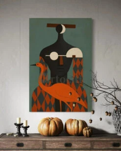 Geometric & Minimalist Figurative Modern Abstract Canvas Painting(Geometric Minimalist Figurative Modern Abstract Canvas Painting)