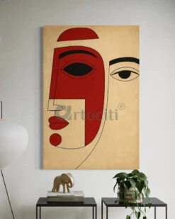 Geometric Modern Abstract Face Canvas Painting(Unique Painting Of Face Modern Abstract Canvas Painting) -Artociti Sale Store geometric modern abstract face canvas painting 455