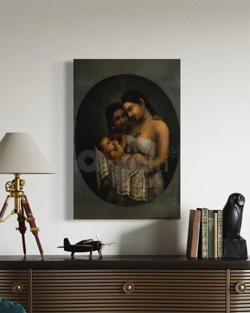 Girl Adoring Her Sister, Who Is Adoring Her Child Raja Ravi Varma Famous Canvas Painting(A Girl Adoring Her Sister Who Is Adoring Her Child By Raja Ravi Varma Famous Canvas Painting) 5 Girl Adoring Her Sister, Who Is Adoring Her Child Raja Ravi Varma Famous Canvas Painting(A Girl Adoring Her Sister Who Is Adoring Her Child By Raja Ravi Varma Famous Canvas Painting) - Image 3
