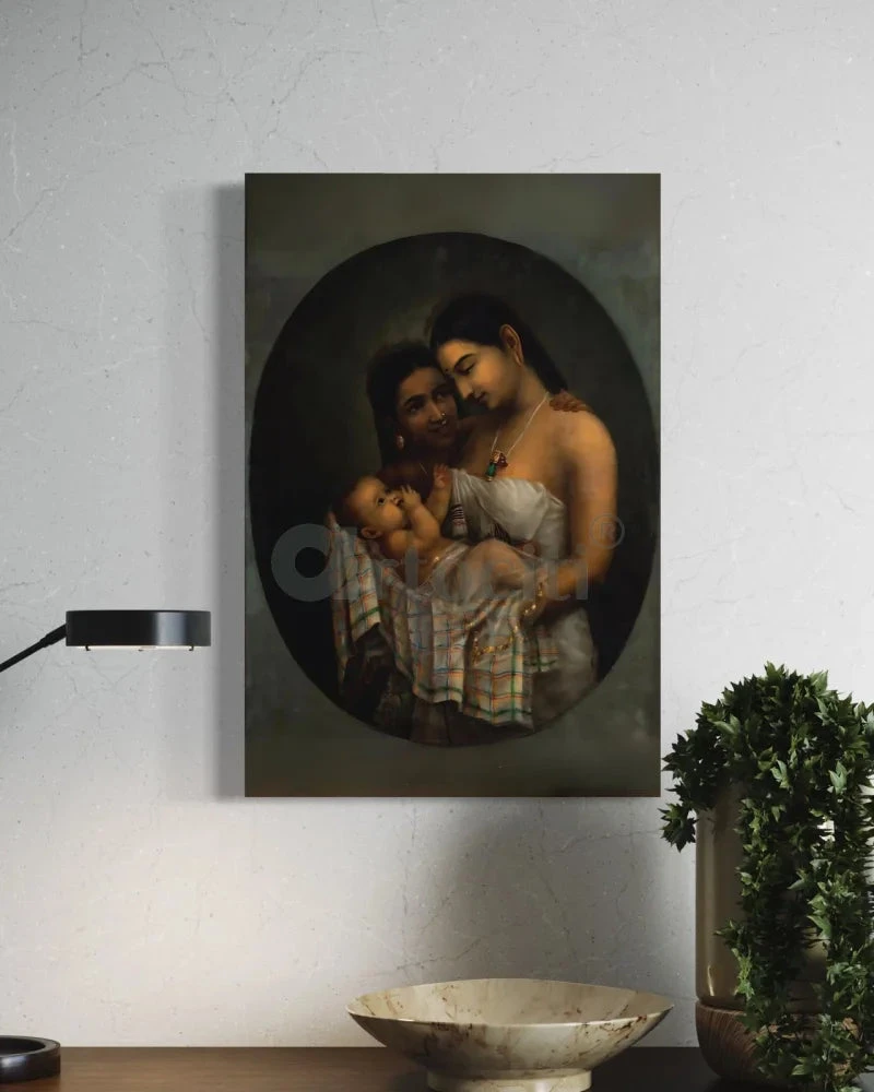 Girl Adoring Her Sister, Who Is Adoring Her Child Raja Ravi Varma Famous Canvas Painting(A Girl Adoring Her Sister Who Is Adoring Her Child By Raja Ravi Varma Famous Canvas Painting) 3 Girl Adoring Her Sister, Who Is Adoring Her Child Raja Ravi Varma Famous Canvas Painting(A Girl Adoring Her Sister Who Is Adoring Her Child By Raja Ravi Varma Famous Canvas Painting)