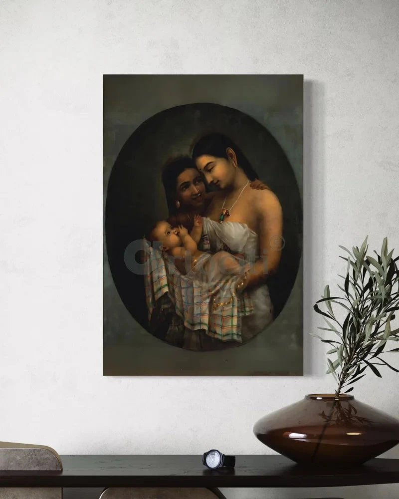 Girl Adoring Her Sister, Who Is Adoring Her Child Raja Ravi Varma Famous Canvas Painting(A Girl Adoring Her Sister Who Is Adoring Her Child By Raja Ravi Varma Famous Canvas Painting) 7 Girl Adoring Her Sister, Who Is Adoring Her Child Raja Ravi Varma Famous Canvas Painting(A Girl Adoring Her Sister Who Is Adoring Her Child By Raja Ravi Varma Famous Canvas Painting) - Image 5