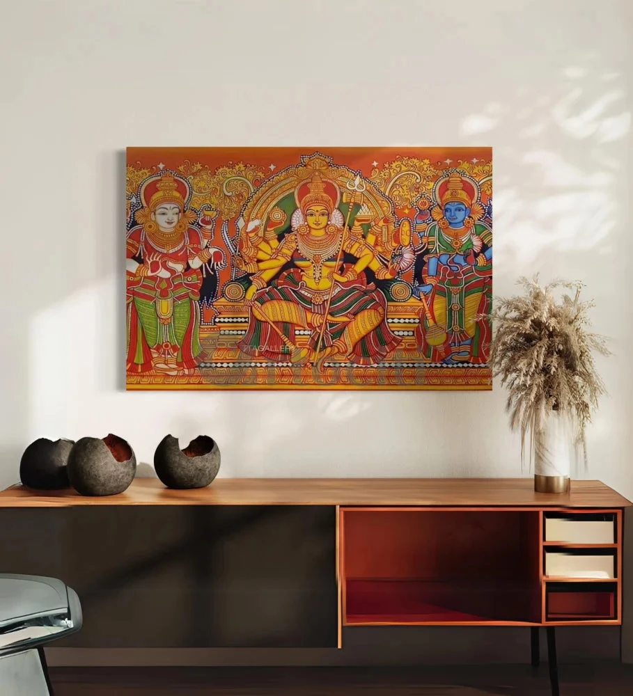 Goddess Durga Kerala Mural Art Canvas Giclee Print(Divine Mastery Goddess Durga Kerala Mural Art Canvas Giclee Print Elevate Your Space With Timeless Elegance) 5 Goddess Durga Kerala Mural Art Canvas Giclee Print(Divine Mastery Goddess Durga Kerala Mural Art Canvas Giclee Print Elevate Your Space With Timeless Elegance) - Image 3