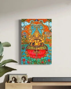 Goddess Lakshmi Maa Kerala Mural Canvas Giclee Print(Goddess Lakshmi Maa Kerala Mural Canvas Giclee Print) 12 Goddess Lakshmi Maa Kerala Mural Canvas Giclee Print(Goddess Lakshmi Maa Kerala Mural Canvas Giclee Print) -Artociti Sale Store goddess lakshmi maa kerala mural canvas giclee print 24x16 inch 612
