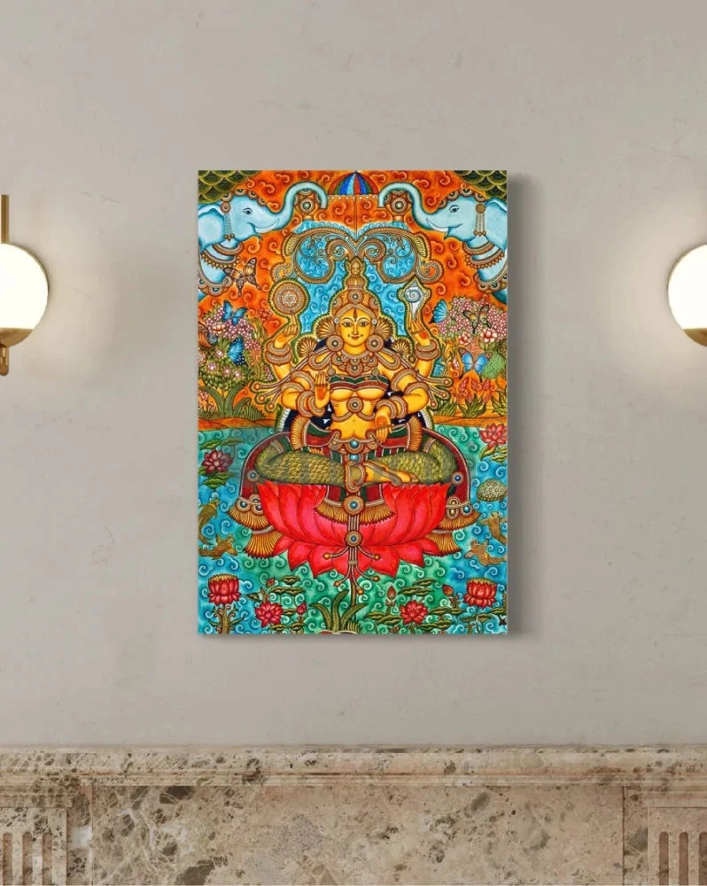 Goddess Lakshmi Maa Kerala Mural Canvas Giclee Print(Goddess Lakshmi Maa Kerala Mural Canvas Giclee Print) 6 Goddess Lakshmi Maa Kerala Mural Canvas Giclee Print(Goddess Lakshmi Maa Kerala Mural Canvas Giclee Print) - Image 4