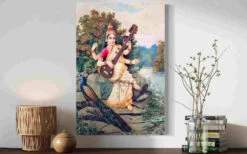 Goddess Saraswati By Raja Ravi Varma Canvas Painting(Raja)