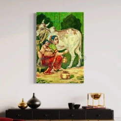 Godohan By Raja Ravi Varma Famous Canvas Painting(Godohan By Raja Ravi Varma Famous Canvas Painting) 11 Godohan By Raja Ravi Varma Famous Canvas Painting(Godohan By Raja Ravi Varma Famous Canvas Painting) -Artociti Sale Store godohan by raja ravi varma famous canvas painting 30x20 inch 268
