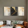 Golden-Black Abstract Canvas Trio Modern Abstract Canvas Painting(Elegance In Contrast Golden Black Marble Abstract Canvas Set Modern Abstract Canvas Painting) -Artociti Sale Store golden black abstract canvas trio modern painting 24x16 inches design1 859