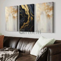 Golden-Black Abstract Canvas Trio Modern Abstract Canvas Painting(Elegance In Contrast Golden Black Marble Abstract Canvas Set Modern Abstract Canvas Painting) 16 Golden-Black Abstract Canvas Trio Modern Abstract Canvas Painting(Elegance In Contrast Golden Black Marble Abstract Canvas Set Modern Abstract Canvas Painting) -Artociti Sale Store golden black abstract canvas trio modern painting 435