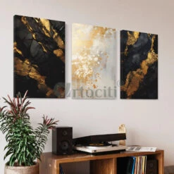 Golden-Black Abstract Canvas Trio Modern Abstract Canvas Painting(Elegance In Contrast Golden Black Marble Abstract Canvas Set Modern Abstract Canvas Painting) 20 Golden-Black Abstract Canvas Trio Modern Abstract Canvas Painting(Elegance In Contrast Golden Black Marble Abstract Canvas Set Modern Abstract Canvas Painting) -Artociti Sale Store golden black abstract canvas trio modern painting 716