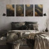 Golden Elegance - Set Of 4 Modern Abstract Canvas Print(Golden Elegance Set Of 4 Modern Abstract Canvas Prints With Golden Black Marble Wood Grain) -Artociti Sale Store golden elegance set of 4 modern abstract canvas print 526