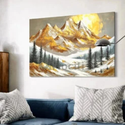 Golden Sunset In The Mountains By Alison Frank Modern Abstract Canvas Painting(Golden Sunset In The Mountains By Alison Frank Modern Abstract Canvas Painting) -Artociti Sale Store golden sunset in the mountains by alison frank modern abstract canvas painting 146