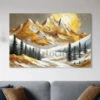 Golden Sunset In The Mountains By Alison Frank Modern Abstract Canvas Painting(Golden Sunset In The Mountains By Alison Frank Modern Abstract Canvas Painting) -Artociti Sale Store golden sunset in the mountains by alison frank modern abstract canvas painting 18x12 inch 257