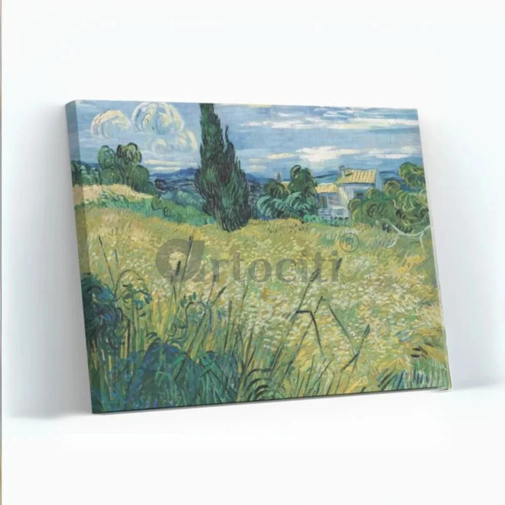 Green Wheat Fields With Cypress By Vincent Van Gogh Canvas Painting(By Vincent Van Gogh Large Size 28x22 Inches Canvas Painting High Quality Giclee Print Ready To Hang) 4 Green Wheat Fields With Cypress By Vincent Van Gogh Canvas Painting(By Vincent Van Gogh Large Size 28x22 Inches Canvas Painting High Quality Giclee Print Ready To Hang) - Image 2