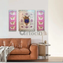 Handmade Krishna Pichwai Lippan Art(Handmade Krishna Pichwai Lippan Art)