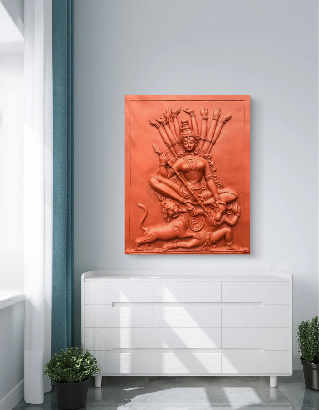 Artociti Sale Store -Artociti Sale Store hindu goddess durga 3d relief wall hanging