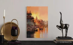 Iconic Indian Cities Canvas Set: Banaras, Kolkata, Delhi World Famous Cities(Iconic Indian Cities Canvas Set Banaras Kolkata Delhi) -Artociti Sale Store iconic indian cities canvas set banaras kolkata delhi world famous 24x16 inches wall art 706