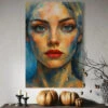 Impressionist Women Face Modern Abstract Canvas Painting(Impressionist Women Face Modern Abstract Canvas Painting) -Artociti Sale Store impressionist women face modern abstract canvas painting 48x32 inches 659