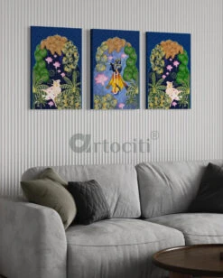Indian Colorful Krishna Pichwai Wall Canvas Painting (Set Of 3)(Pichwai Wall Painting Gp) 13 Indian Colorful Krishna Pichwai Wall Canvas Painting (Set Of 3)(Pichwai Wall Painting Gp) -Artociti Sale Store indian colorful krishna pichwai wall canvas painting set of 3 900