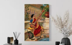 Indian Women Playing Sitar By Raja Ravi Varma Famous Canvas Painting(Indian Women Playing Sitar By Raja Ravi Varma Famous Canvas Painting) 11 Indian Women Playing Sitar By Raja Ravi Varma Famous Canvas Painting(Indian Women Playing Sitar By Raja Ravi Varma Famous Canvas Painting) -Artociti Sale Store indian women playing sitar by raja ravi varma famous canvas painting woman 18x12 inches verma 645