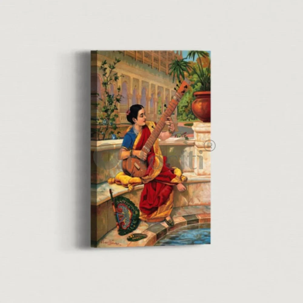 Indian Women Playing Sitar By Raja Ravi Varma Famous Canvas Painting(Indian Women Playing Sitar By Raja Ravi Varma Famous Canvas Painting) 4 Indian Women Playing Sitar By Raja Ravi Varma Famous Canvas Painting(Indian Women Playing Sitar By Raja Ravi Varma Famous Canvas Painting) - Image 2