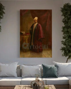 Kerala Varma Vaiiya Koil Tampuran By Raja Ravi Varma Famous Canvas Painting(Kerala Varma Vaiiya Koil Tampuran By Raja Ravi Varma Famous Canvas Painting)