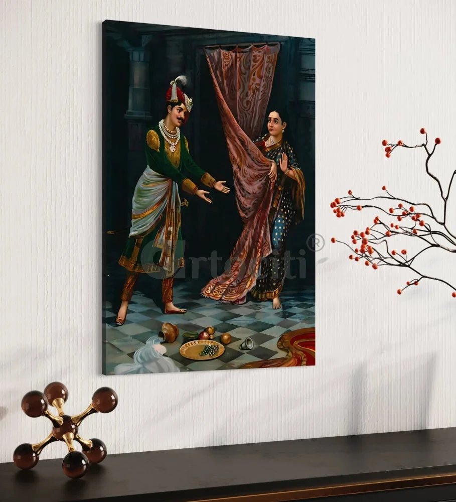 Kichaka Making Indecent Proposals To Sairandhri By Raja Ravi Varma Famous Canvas Painting(Kichaka Making Indecent Proposals To Sairandhri Draupadi By Raja Ravi Varma Famous Canvas Painting) 4 Kichaka Making Indecent Proposals To Sairandhri By Raja Ravi Varma Famous Canvas Painting(Kichaka Making Indecent Proposals To Sairandhri Draupadi By Raja Ravi Varma Famous Canvas Painting) - Image 2