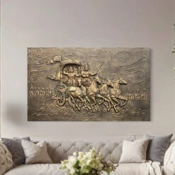 Krishna Arjuna Rath Mahabharat 3D Relief Mural Wall Art(Krishna Arjuna Rath Mahabharat 3d Relief Mural Wall Art) 33 Krishna Arjuna Rath Mahabharat 3D Relief Mural Wall Art(Krishna Arjuna Rath Mahabharat 3d Relief Mural Wall Art) -Artociti Sale Store krishna arjuna rath mahabharat 3d relief mural wall art 350