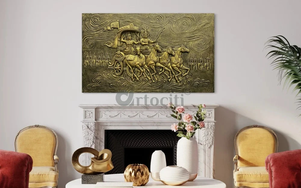 Krishna Arjuna Rath Mahabharat 3D Relief Mural Wall Art(Krishna Arjuna Rath Mahabharat 3d Relief Mural Wall Art) 9 Krishna Arjuna Rath Mahabharat 3D Relief Mural Wall Art(Krishna Arjuna Rath Mahabharat 3d Relief Mural Wall Art) - Image 7
