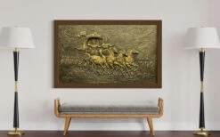 Krishna Arjuna Rath Mahabharat 3D Relief Mural Wall Art(Krishna Arjuna Rath Mahabharat 3d Relief Mural Wall Art)