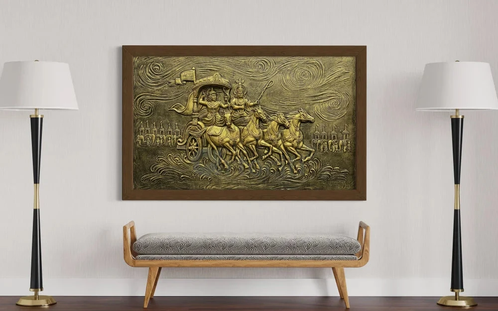 Krishna Arjuna Rath Mahabharat 3D Relief Mural Wall Art(Krishna Arjuna Rath Mahabharat 3d Relief Mural Wall Art) 3 Krishna Arjuna Rath Mahabharat 3D Relief Mural Wall Art(Krishna Arjuna Rath Mahabharat 3d Relief Mural Wall Art)