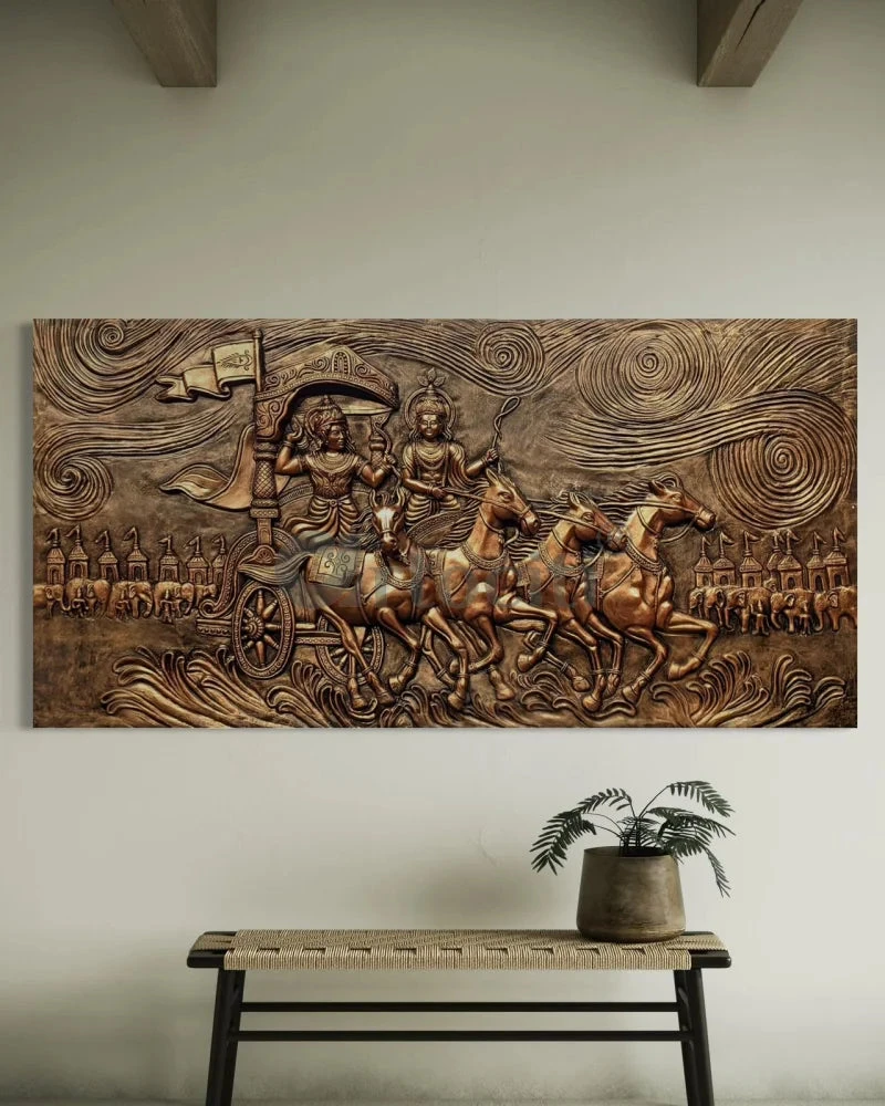 Krishna Arjuna Rath Mahabharat 3D Relief Mural Wall Art(Krishna Arjuna Rath Mahabharat 3d Relief Mural Wall Art) 21 Krishna Arjuna Rath Mahabharat 3D Relief Mural Wall Art(Krishna Arjuna Rath Mahabharat 3d Relief Mural Wall Art) - Image 19