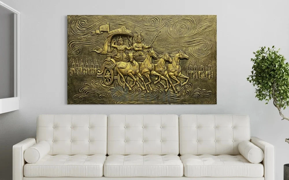 Krishna Arjuna Rath Mahabharat 3D Relief Mural Wall Art(Krishna Arjuna Rath Mahabharat 3d Relief Mural Wall Art) 10 Krishna Arjuna Rath Mahabharat 3D Relief Mural Wall Art(Krishna Arjuna Rath Mahabharat 3d Relief Mural Wall Art) - Image 8