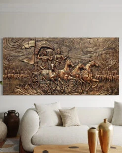 Krishna Arjuna Rath Mahabharat 3D Relief Mural Wall Art(Krishna Arjuna Rath Mahabharat 3d Relief Mural Wall Art) 38 Krishna Arjuna Rath Mahabharat 3D Relief Mural Wall Art(Krishna Arjuna Rath Mahabharat 3d Relief Mural Wall Art) -Artociti Sale Store krishna arjuna rath mahabharat 3d relief mural wall art 866