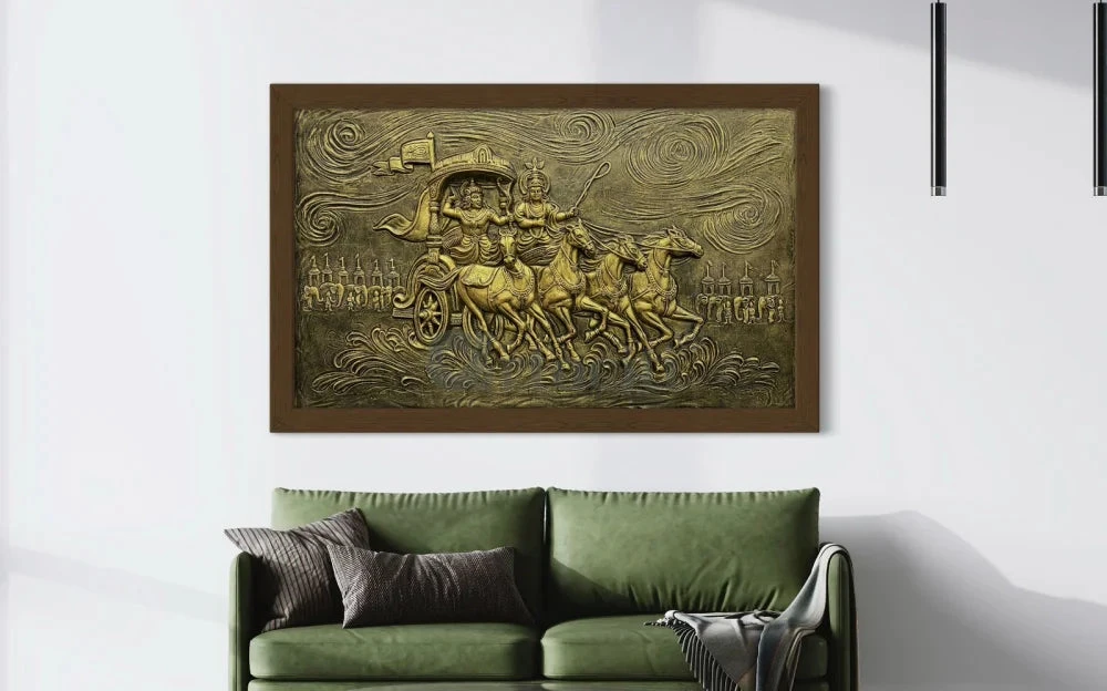 Krishna Arjuna Rath Mahabharat 3D Relief Mural Wall Art(Krishna Arjuna Rath Mahabharat 3d Relief Mural Wall Art) 6 Krishna Arjuna Rath Mahabharat 3D Relief Mural Wall Art(Krishna Arjuna Rath Mahabharat 3d Relief Mural Wall Art) - Image 4