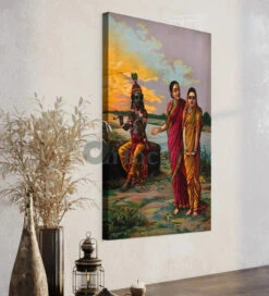 Krishna Declaring Love For Radha By Raja Ravi Varma Famous Canvas Painting(Krishna Declaring His Love For Radha Manini Radha By Raja Ravi Varma Famous Canvas Painting) -Artociti Sale Store krishna declaring love for radha by raja ravi varma famous canvas painting verma 694