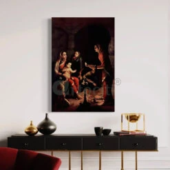 Krishna Drista - Viewing Of Infant Krishna By Raja Ravi Varma Famous Canvas Painting(Krishna Drista The Viewing Of The Infant Krishna By Raja Ravi Varma Famous Canvas Painting) -Artociti Sale Store krishna drista viewing of infant by raja ravi varma famous canvas painting 18x12 inch 963