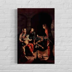 Krishna Drista - Viewing Of Infant Krishna By Raja Ravi Varma Famous Canvas Painting(Krishna Drista The Viewing Of The Infant Krishna By Raja Ravi Varma Famous Canvas Painting)