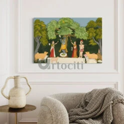 Krishna Entertaining Companions Pichwai Art Canvas Giclee Painting(Krishna Entertaining His Companions Pichwai Art Painting Krishna Playing Flute Canvas Giclee Painting) 13 Krishna Entertaining Companions Pichwai Art Canvas Giclee Painting(Krishna Entertaining His Companions Pichwai Art Painting Krishna Playing Flute Canvas Giclee Painting) -Artociti Sale Store krishna entertaining companions pichwai art canvas giclee painting 228