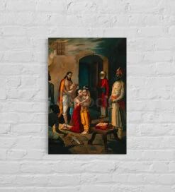 Krishna Freeing His Parents From Prison By Raja Ravi Varma Famous Canvas Painting(Krishna Freeing His Parents Vasudeo And Devki From Prison By Raja Ravi Varma Famous Canvas Painting)
