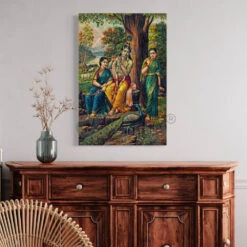 Krishna With Gopis Venulola Art By Raja Ravi Varma Famous Canvas Painting(Krishna With Gopis Venulola Art By Raja Ravi Varma Famous Canvas Painting) 11 Krishna With Gopis Venulola Art By Raja Ravi Varma Famous Canvas Painting(Krishna With Gopis Venulola Art By Raja Ravi Varma Famous Canvas Painting) -Artociti Sale Store krishna with gopis venulola art by raja ravi varma famous canvas painting 30x20 inches 398