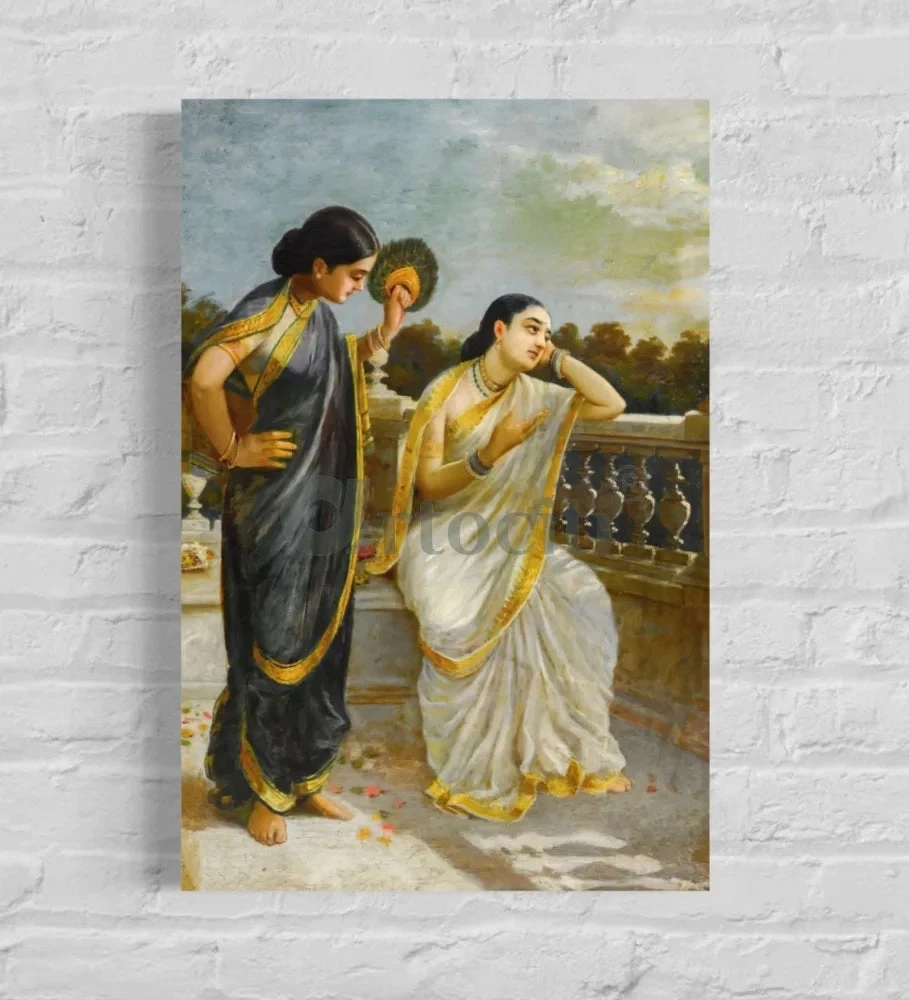 Ladies In Moonlight By Raja Ravi Varma Famous Canvas Painting(Ladies In The Moonlight By Raja Ravi Varma Famous Canvas Painting) 3 Ladies In Moonlight By Raja Ravi Varma Famous Canvas Painting(Ladies In The Moonlight By Raja Ravi Varma Famous Canvas Painting)