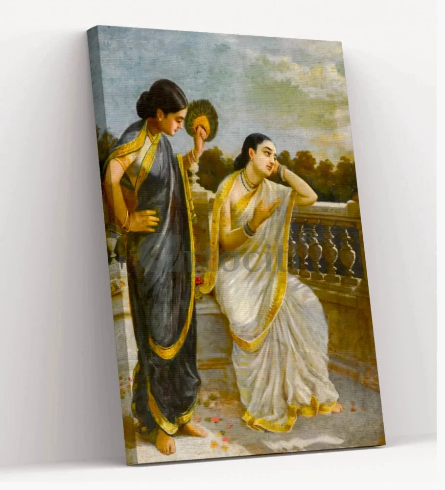 Ladies In Moonlight By Raja Ravi Varma Famous Canvas Painting(Ladies In The Moonlight By Raja Ravi Varma Famous Canvas Painting) 6 Ladies In Moonlight By Raja Ravi Varma Famous Canvas Painting(Ladies In The Moonlight By Raja Ravi Varma Famous Canvas Painting) - Image 4